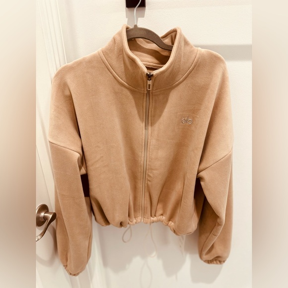 Alo Yoga Ollie Fleece  zip up high collar fitness sports sweater size Medium - Picture 3 of 10